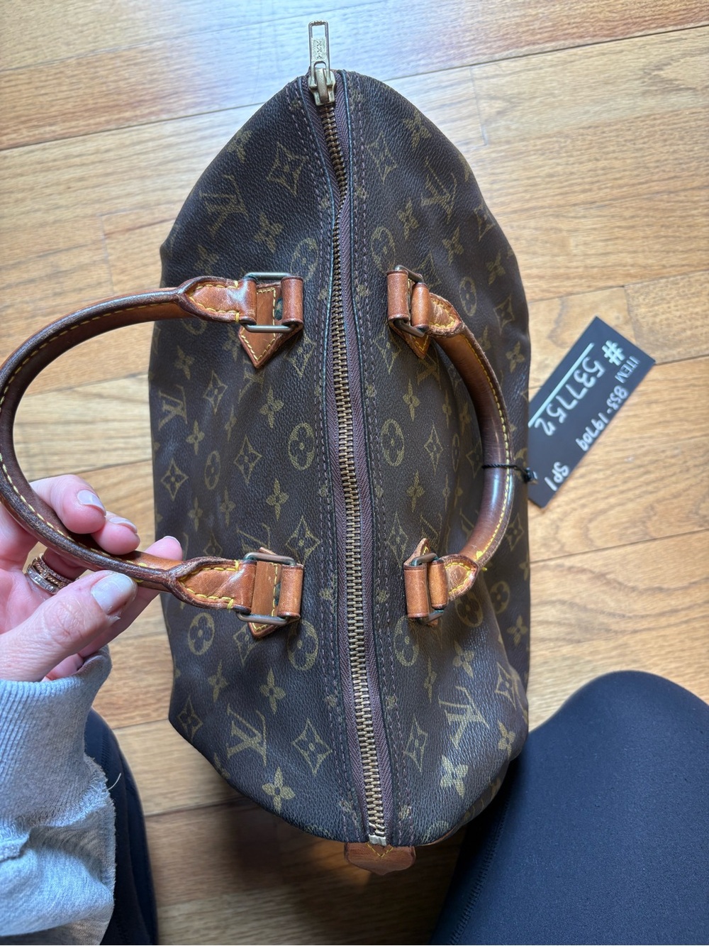 Louis Vuitton Brown Monogram Satchel with Tan Leather Handles - Picture 11 of 16